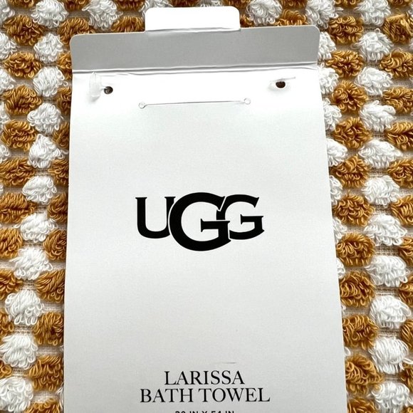 UGG Larissa Fringed Bath Towel Fall Leaf & White  30" x 54" - Picture 3 of 3
